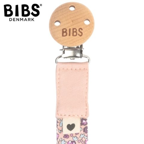 BIBS LIBERTY BANDANA BIB & CLIP ELOISE BLUSH zestaw bandanka śliniak + zawieszka do smoczka