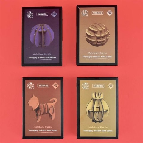 Drewniane mini puzzle 3D i 2D - display 32 szt