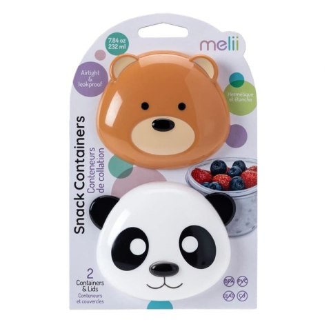 Melii - 2 sensoryczne pojemniki na przekąski Panda & Bear