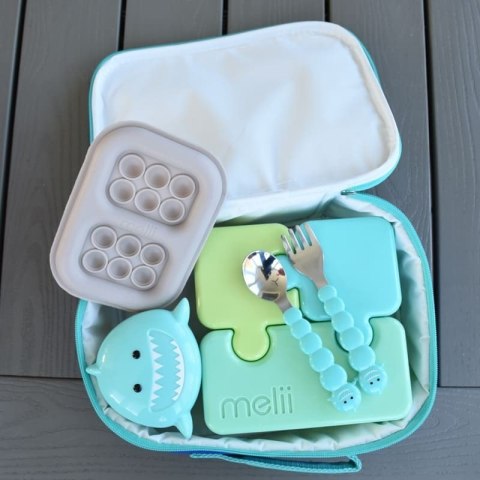 Melii - 2 sensoryczne pojemniki na przekąski Shark & Lion