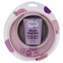 Melii - 3 częściowy zestaw naczyń silikonowych Pink/Grey/Purple