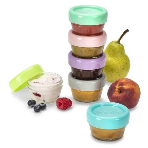 Melii - 6 szklanych pojemników na żywność - pojemność 30 ml