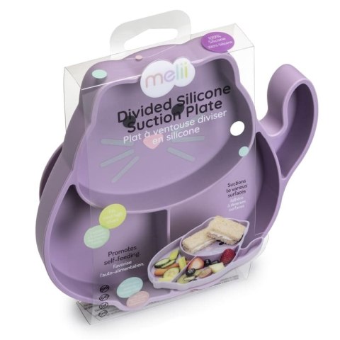 Melii - czterodzielny talerzyk silikonowy z przyssawką Cat
