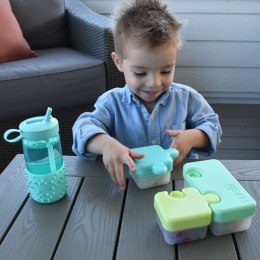 Melii - innowacyjny lunchbox PUZZLE Blue/Lime/Mint - 3 pojemniki na śniadanie