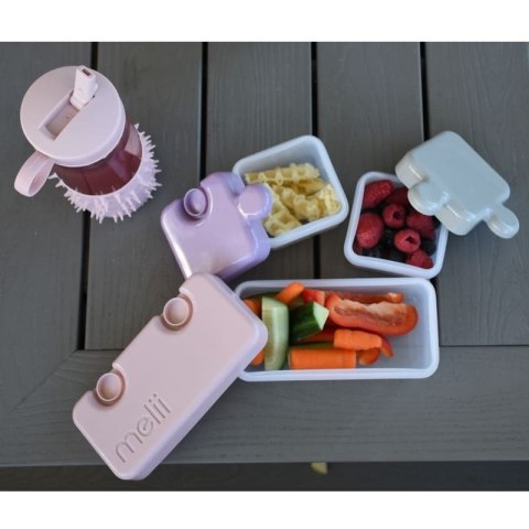 Melii - innowacyjny lunchbox PUZZLE Pink/Grey/Purple - 3 pojemniki na śniadanie