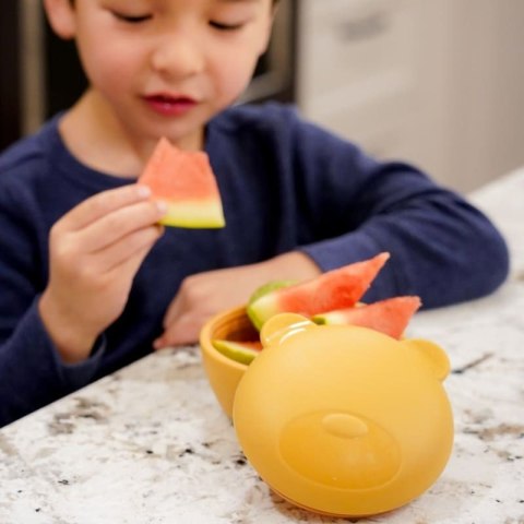 Melii - sensoryczna miseczka silikonowa z pokrywką Bear