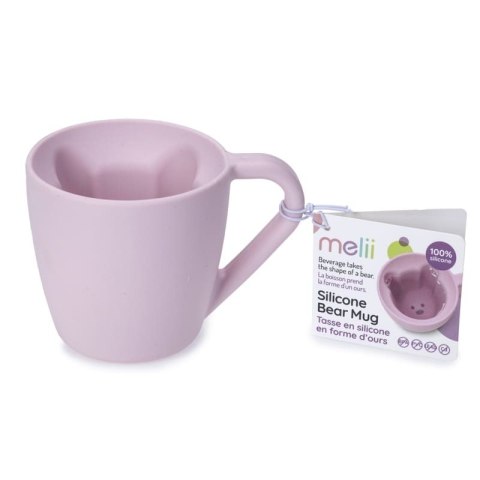 Melii - sensoryczny kubeczek silikonowy z uchwytem 200 ml Bear Pink