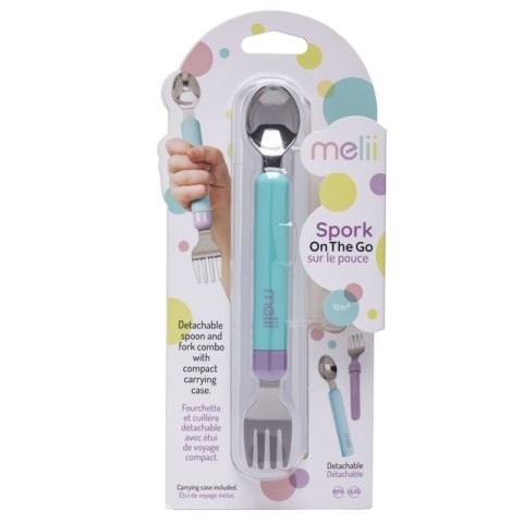 Melii - sztućce łyżeczka i widelczyk SPORK Blue & Purple