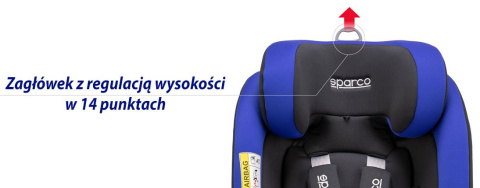 SK3000i SPARCO i-Size 40-150cm 0-12 lat IsoFix obrotowy 360 fotelik samochodowy - Szary