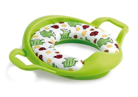 Nakładka miękka z uchwytami Bebedue umożliwia dostosowanie domowej toalety do potrzeb małego dziecka.