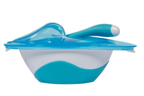 Miseczka z łyżeczką i widelcem 6m+ Baby Ono 1064