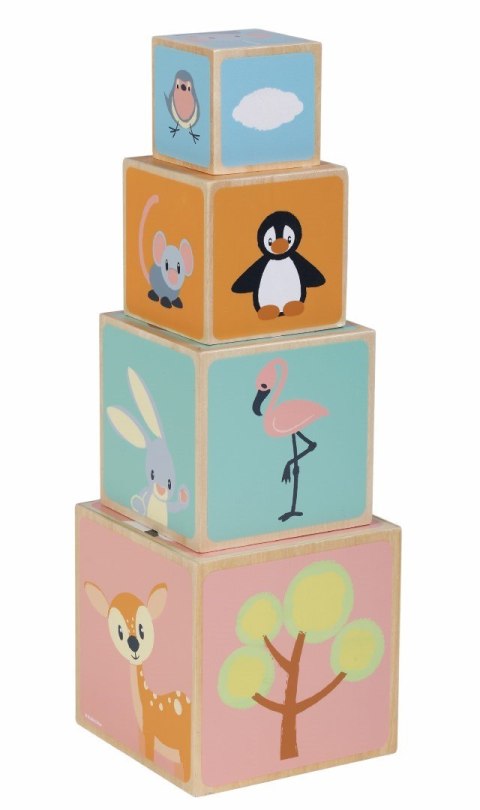 Wysoki sorter klocki drewniane zestaw 8 elementów 36 cm