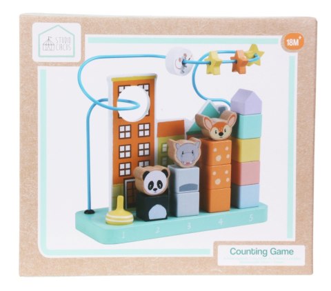 Zabawka drewniana edukacyjna liczydło sorter 20 elementów, 24 cm