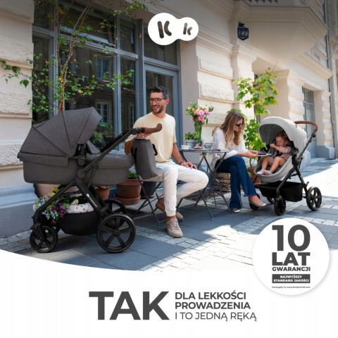 A-TOUR Kinderkraft Wózek wielofunkcyjny 3w1 z fotelikiem Mink - Dark Grey