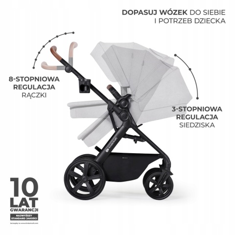 A-TOUR Kinderkraft Wózek wielofunkcyjny 3w1 z fotelikiem Mink - Dark Grey