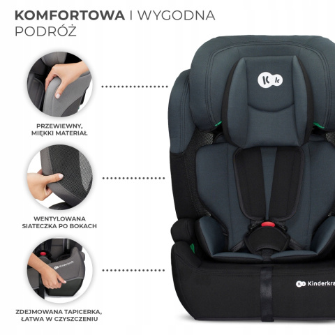 Kinderkraft COMFORT UP i-Size Fotelik samochodowy 9-36 kg 76-150 cm - BLACK