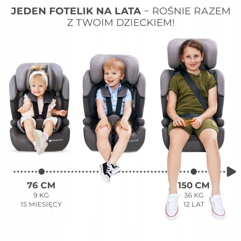 Kinderkraft COMFORT UP i-Size Fotelik samochodowy 9-36 kg 76-150 cm - BLACK
