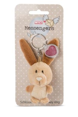 NICI 47538 Brelok pluszowy do kluczy królik Rabbit 7cm z zawieszką Serce GREEN