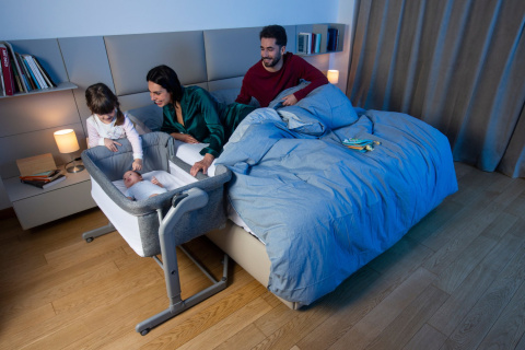 Next2me Magic Evo Chicco 0m+ łóżeczko dostawne - Dark Grey