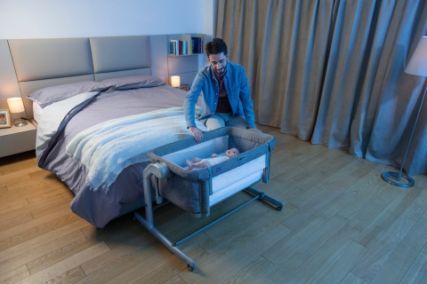 Next2me Magic Evo Chicco 0m+ łóżeczko dostawne - Dark Grey
