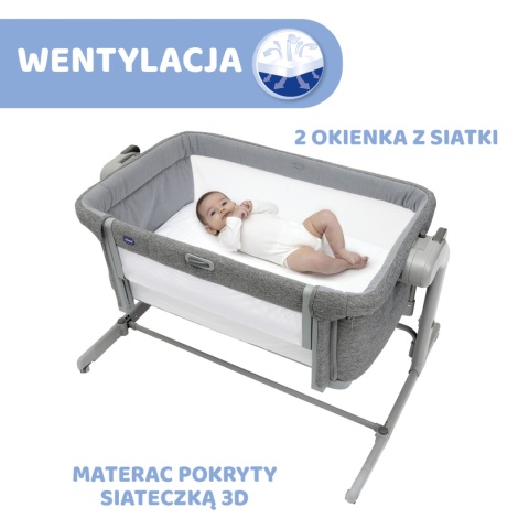Next2me Magic Evo Chicco 0m+ łóżeczko dostawne - Desert Taupe