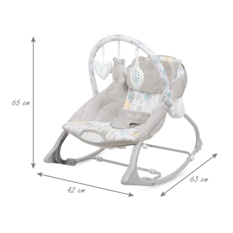 PINO Kidwell Leżaczek bujaczek z wibracjami i melodyjkami - Forest