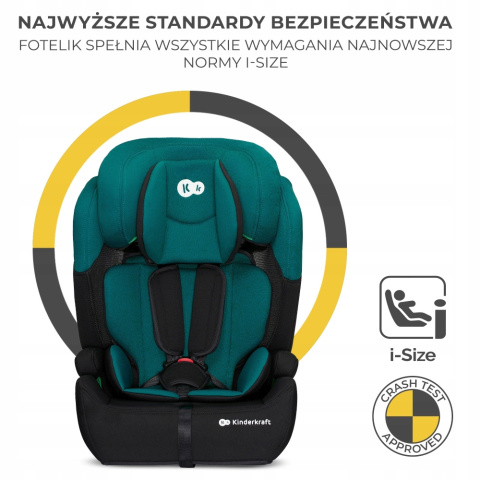 Kinderkraft COMFORT UP i-Size Fotelik samochodowy 9-36 kg 76-150 cm - GREEN