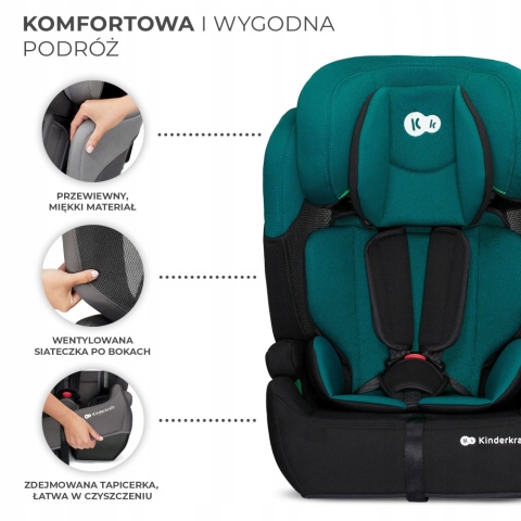 Kinderkraft COMFORT UP i-Size Fotelik samochodowy 9-36 kg 76-150 cm - GREEN