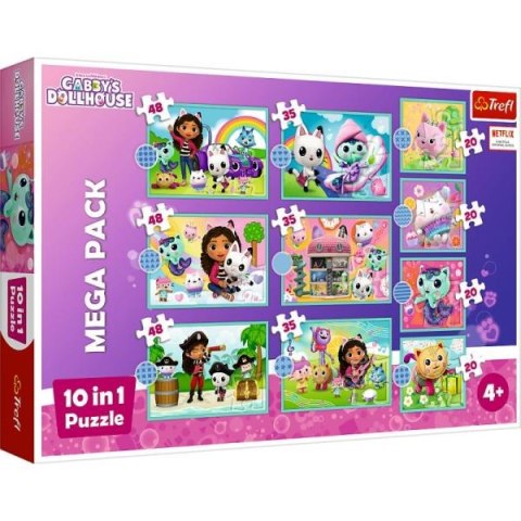 Puzzle 10w1 W świecie Gabi. Koci Domek Gabi. Gabby's Dollhouse 96003 Trefl