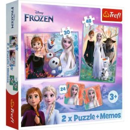 Puzzle 2w1 + memos Księżniczki w swojej krainie. Kraina Lodu. Frozen2 93335 Trefl