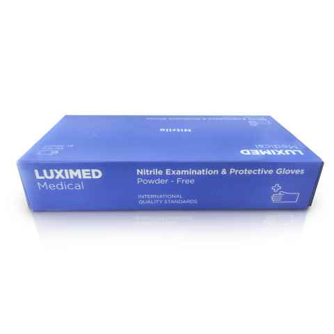 Rękawiczki nitrylowe medyczne 8%VAT niebieskie Luximed nitrile medical r. S 100 szt.