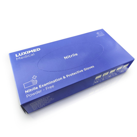 Rękawiczki nitrylowe medyczne 8%VAT niebieskie Luximed nitrile medical r. S 100 szt.