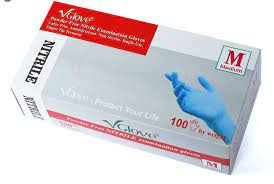 Rękawiczki nitrylowe medyczne 8%VAT niebieskie VGlove nitrile medical r. L 100 szt.