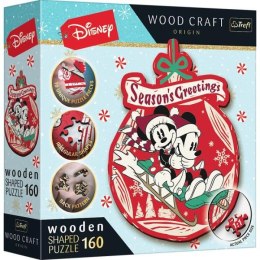 Puzzle drewniane 160el. Disney Świąteczna przygoda Mickey i Minni 20192 Trefl