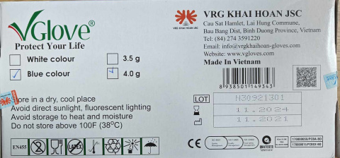 Rękawiczki nitrylowe medyczne 8%VAT niebieskie VGlove nitrile medical r. L 100 szt.