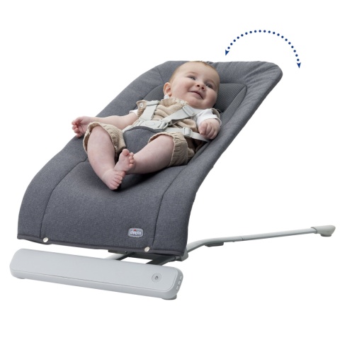 Rhythm`n` Sound Chicco leżaczek do 9kg, delikatne kołysanie na boki, dźwięki - SLATE GREY