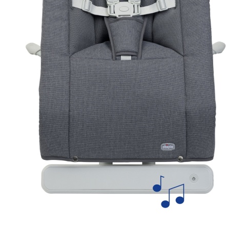 Rhythm`n` Sound Chicco leżaczek do 9kg, delikatne kołysanie na boki, dźwięki - SLATE GREY