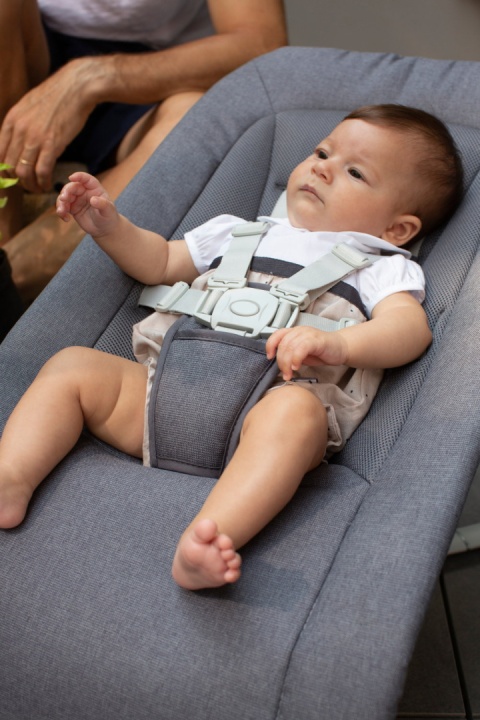 Rhythm`n` Sound Chicco leżaczek do 9kg, delikatne kołysanie na boki, dźwięki - SLATE GREY