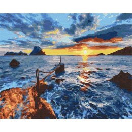 Malowanie po numerach 40x50cm Wzburzone morze, zachód słońca 1007682