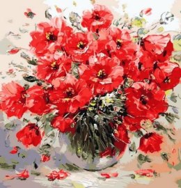 Malowanie po numerach 40x50cm Kwiaty, Bukiet maków w wazonie 1008878