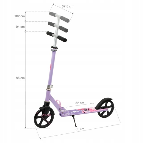 Hulajnoga miejska składana WXM DRIFF ABEC-7 do 100 kg - Hibiscus