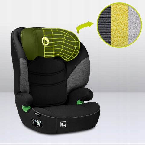 LARS I-Size Lionelo fotelik samochodowy 15-36 kg - Black Grey