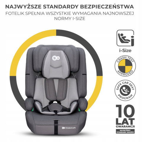 SAFETY FIX 2 I-Size Kinderkraft fotelik samochodowy Isofix 9-36 kg 76-150 cm - Grey