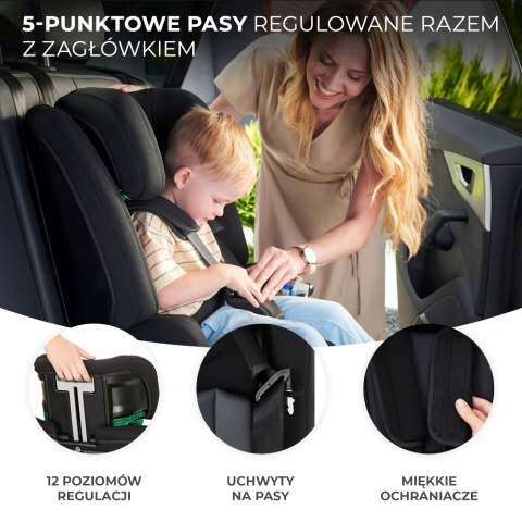 SAFETY FIX 2 I-Size Kinderkraft fotelik samochodowy Isofix 9-36 kg 76-150 cm - Grey