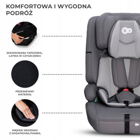 SAFETY FIX 2 I-Size Kinderkraft fotelik samochodowy Isofix 9-36 kg 76-150 cm - Grey