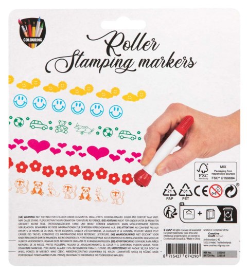 Markery z ruchomymi stemplami 6 sztuk