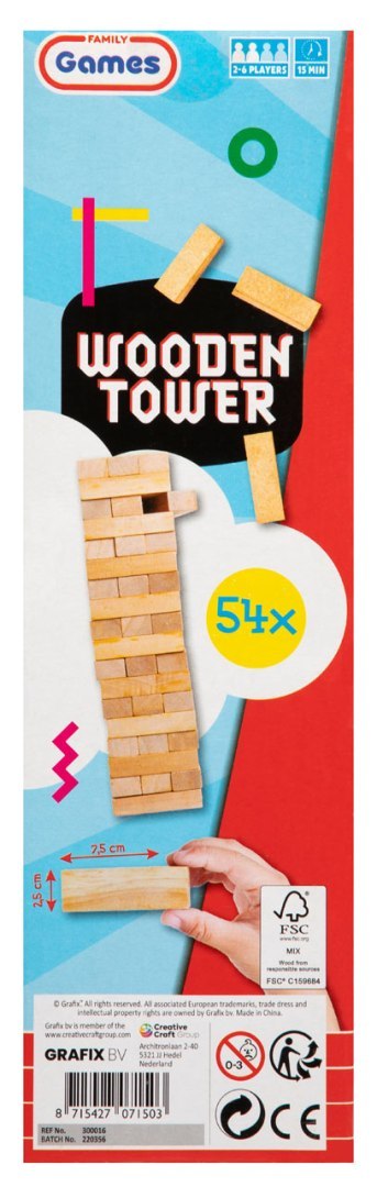 Gra Drewniana Wieża - 54 szt.