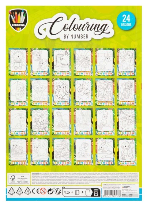 Koloruj po numerach A4, 24 wzory