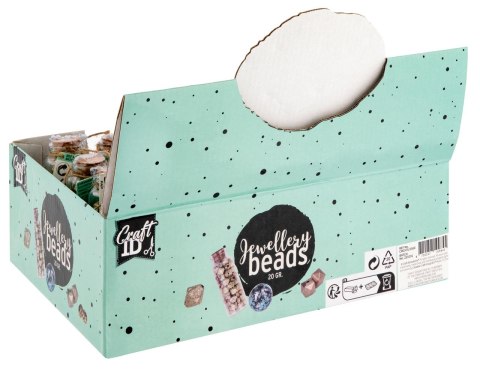 Koraliki w szklanej butelce, 20 gramów, 6 sztuk