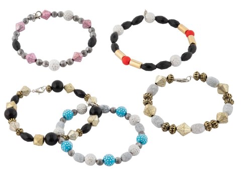 Koraliki w szklanej butelce, 20 gramów, 6 sztuk